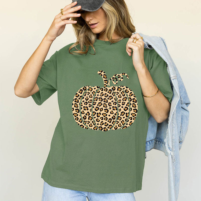 Leopard Pumpkin Cotton Tee