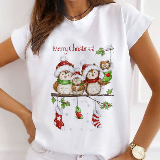 Beautiful Christmas Women White T-Shirt B