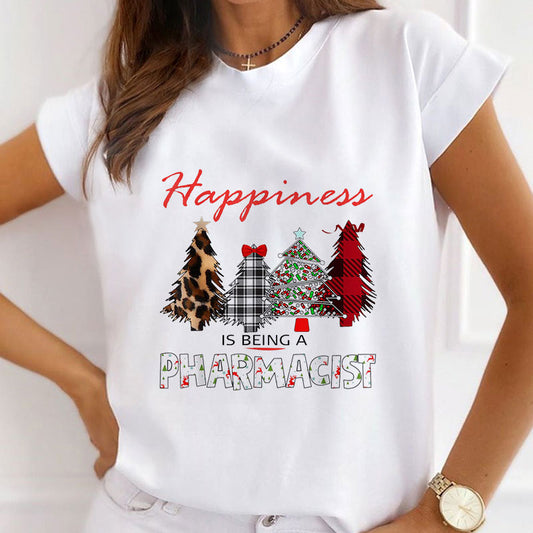 HAPPY NEW YEAR Christmas White T-Shirt U