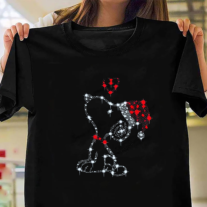 2022 Christmas Cute Dog Printing T-Shirt