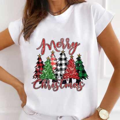 Merry Christmas Trees White T-Shirt
