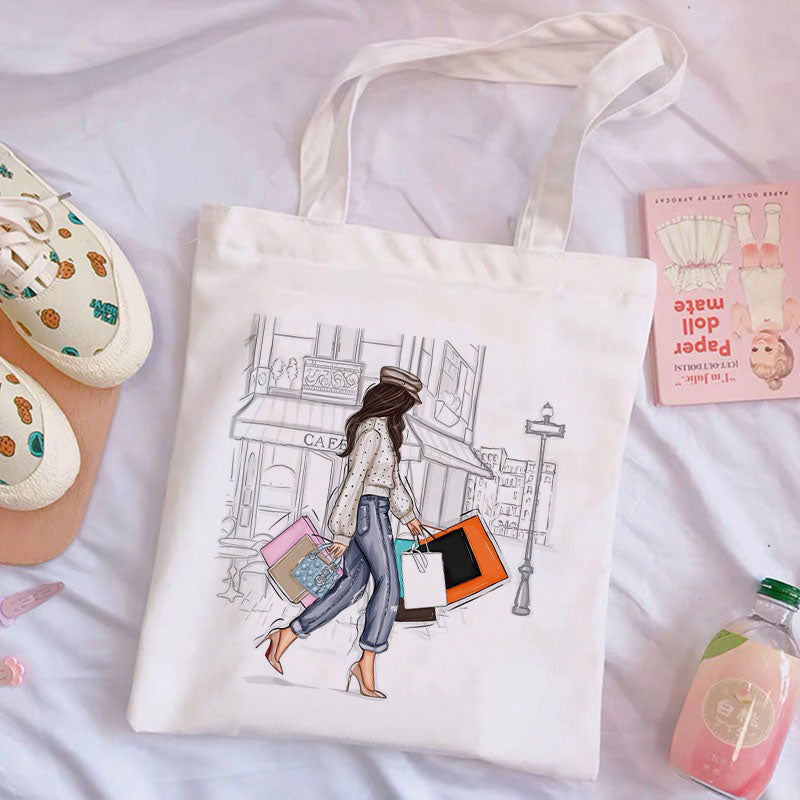 Style A：Let's Travel Around the World Capacity Canvas Bag