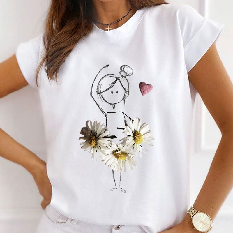 Style A :Beautiful Fashion Women White T-shirt
