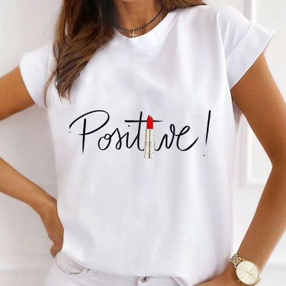 Style U : Makeup Becomes Delicate Female White T-Shirt