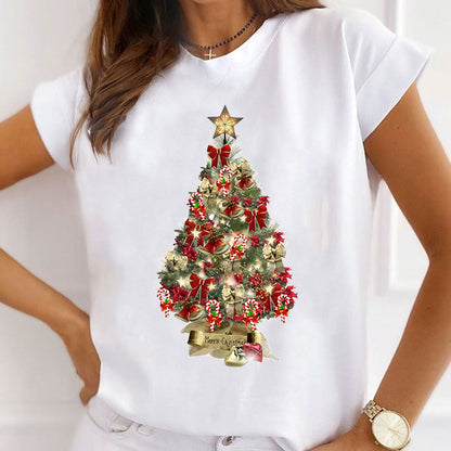 Merry Christmas Women White T-Shirt W