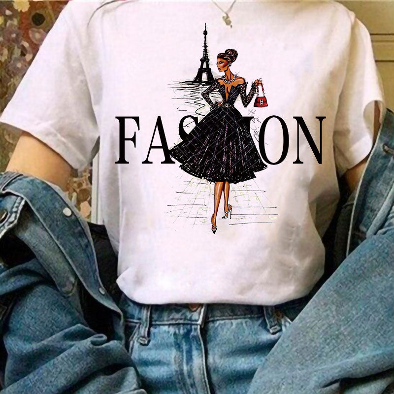 Fashion Style Summer Round T-Shirt