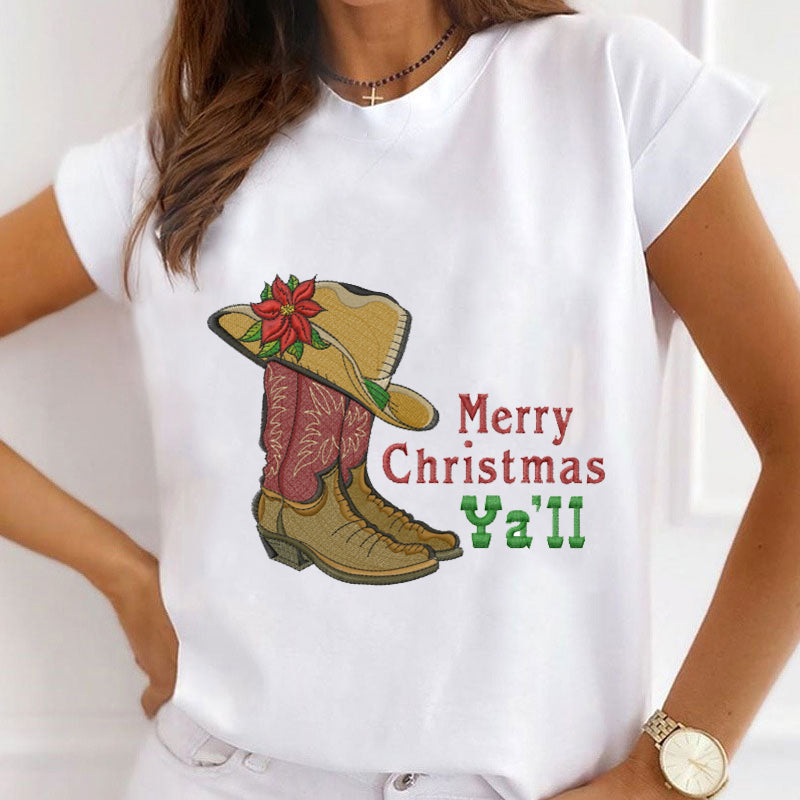 Merry Christmas Western Boots T-Shirts