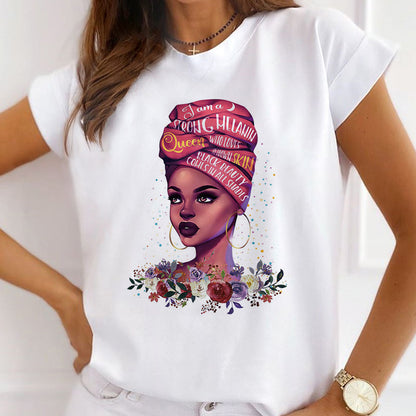 Style L£ºBlack Girls White T-Shirt Women