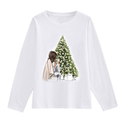 Merry Christmas Women White T-Shirt J