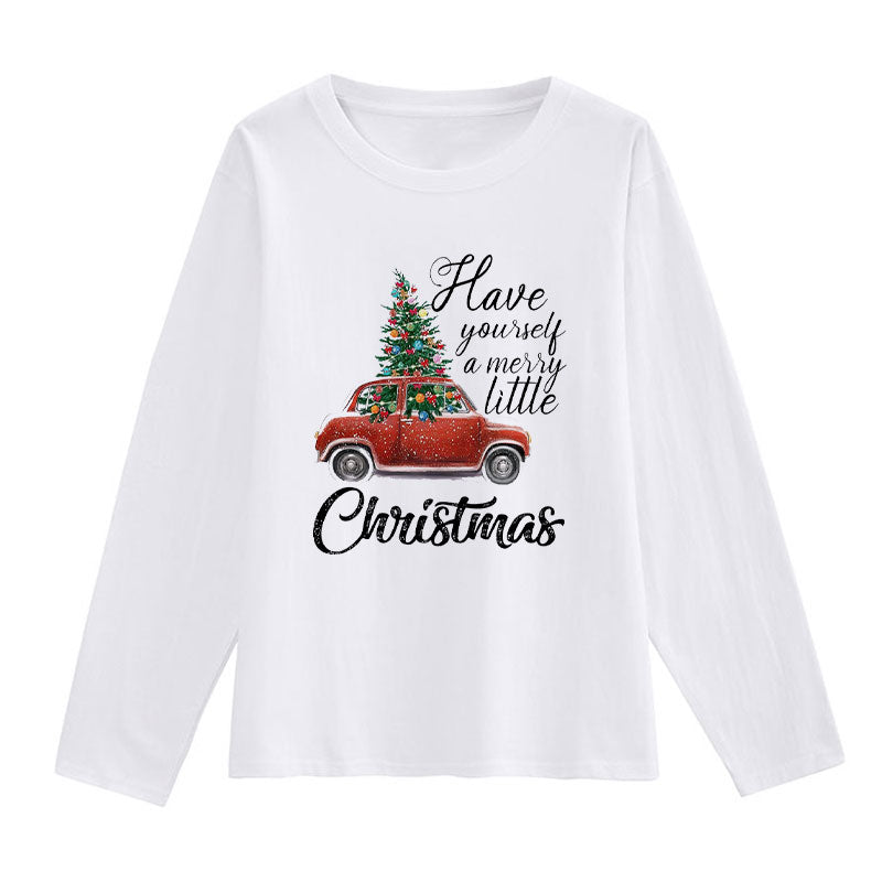 Beautiful Christmas Ladies White T-Shirt E