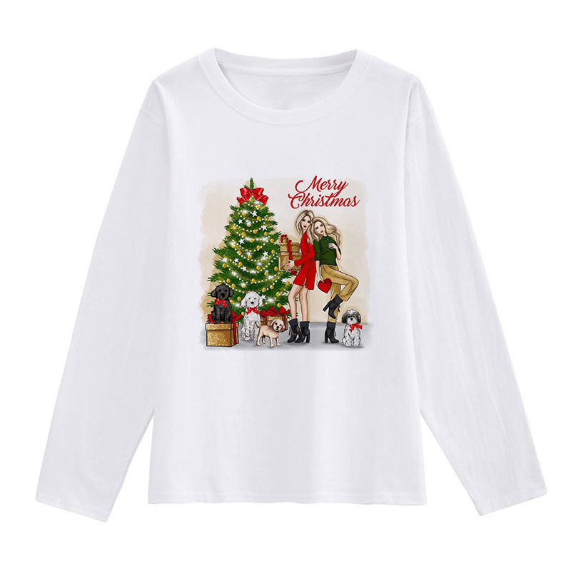 HELLO 2021 Christmas Women White T-Shirt L