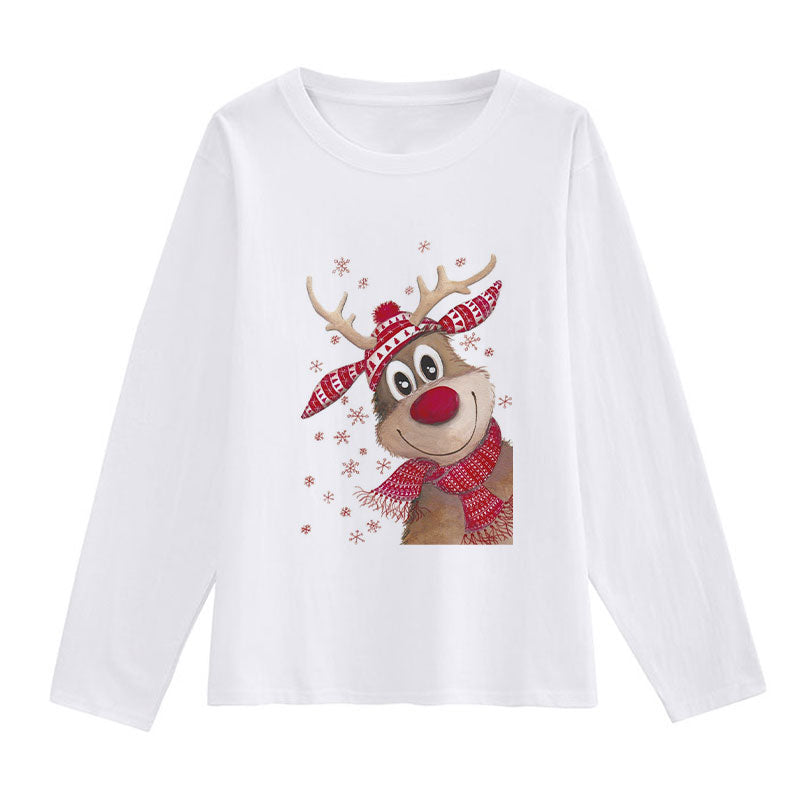 Cute Christmas Ladies White T-Shirt D