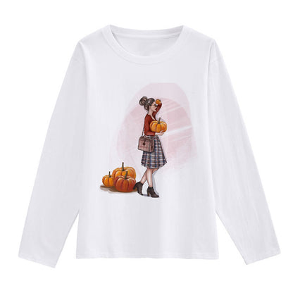 Happy Autumn White T-Shirt B