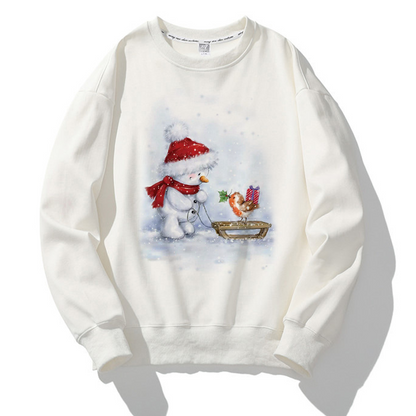 Hello 2021 Christmas O-Neck White Sweater Z