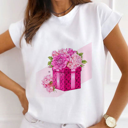 Style F : Makeup Becomes Delicate Female White T-Shirt