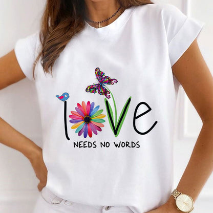 Happy Valentine's Day Cute White Tee V