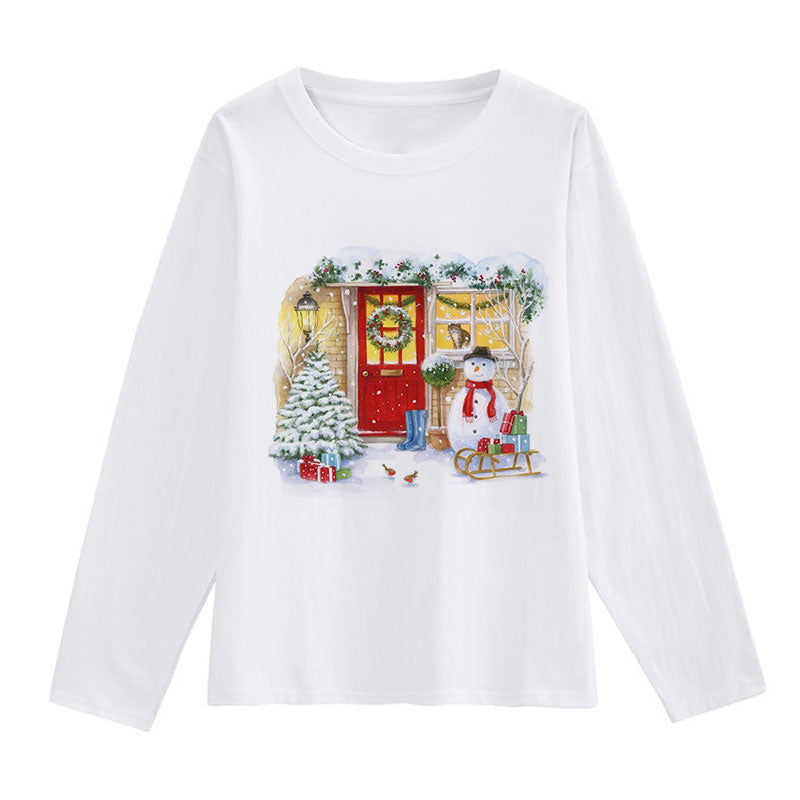 2021 Christmas Fashion White T-Shirt E