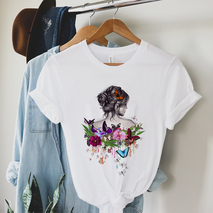Butterfly White T-Shirt Women H