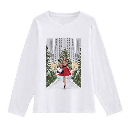 HELLO 2021 Christmas Women White T-Shirt O