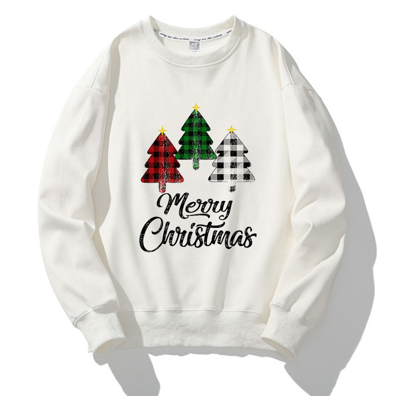 Jolly Christmas O-Neck White Sweater J