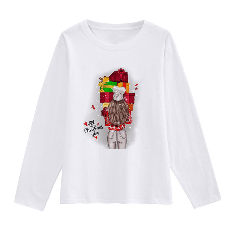 HELLO 2021 Christmas Women White T-Shirt P