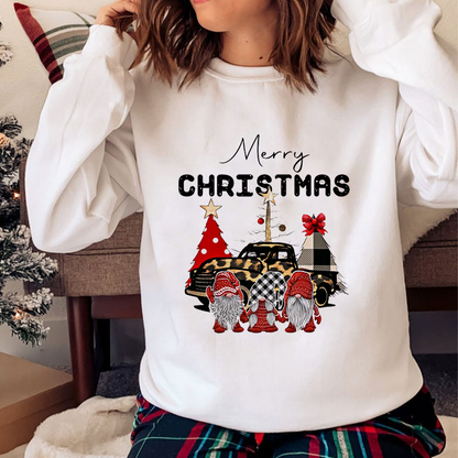 Jolly Christmas O-Neck White Sweater K