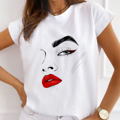 I Love Makeup Female White T-shirt C