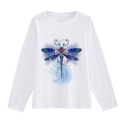 Pretty Dragonfly Women White T-Shirt D
