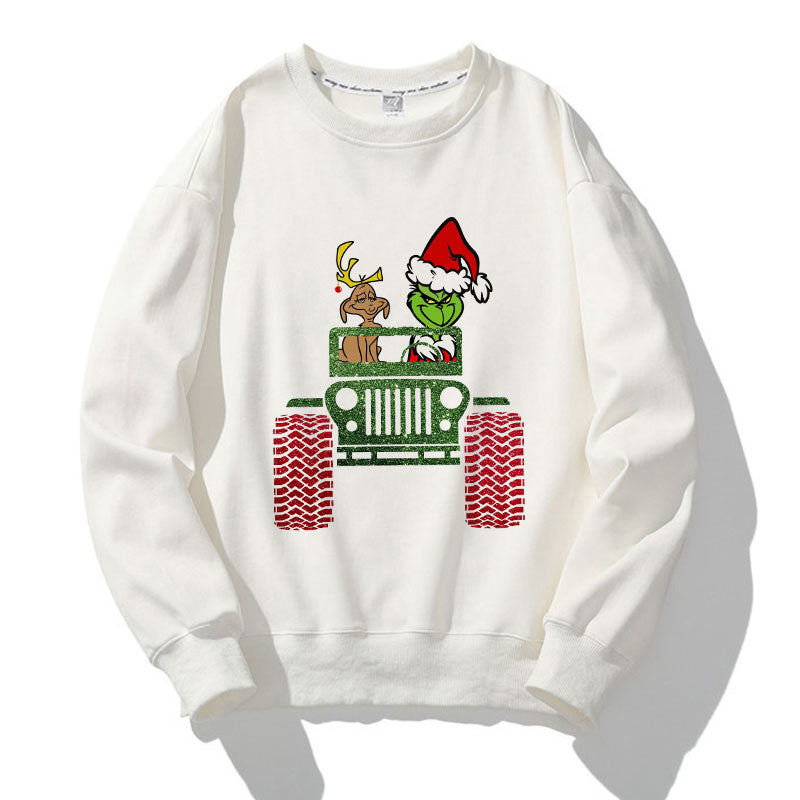 Happy Christmas O-Neck White Sweater J