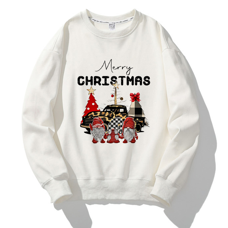 Jolly Christmas O-Neck White Sweater K