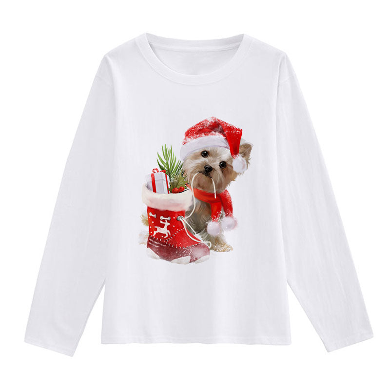 Fashion Christmas White Shirt For Ladies Y