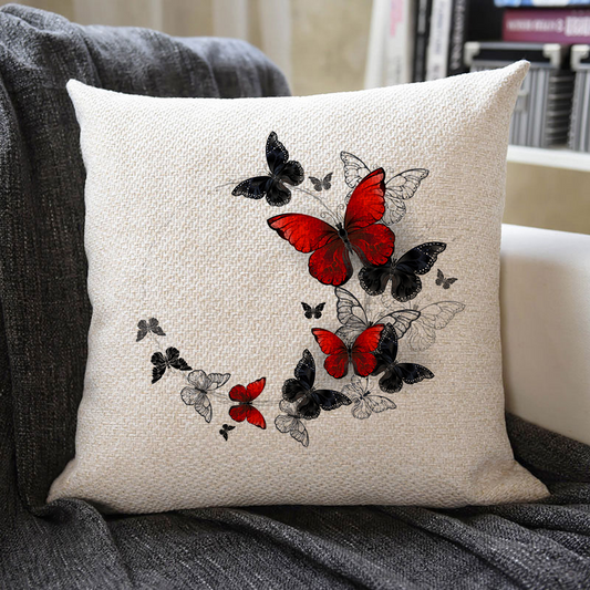 Beautiful Butterfly Linen Pillowcase