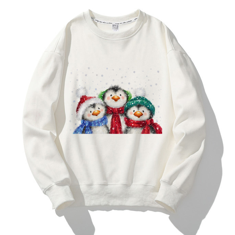 Lovely Christmas O-Neck White Sweater S