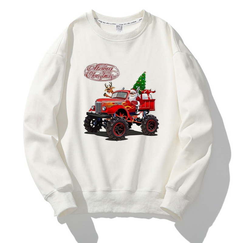 Merry Christmas O-Neck White Sweater P