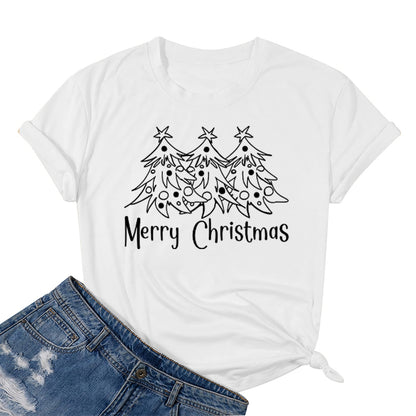Cotton 2022 Christmas Trees T-shirts