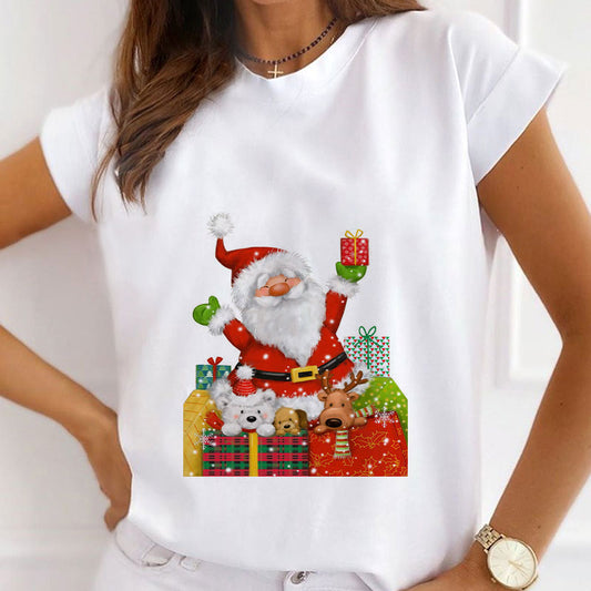 HAPPY 2021 Christmas Ladies White T-Shirt F