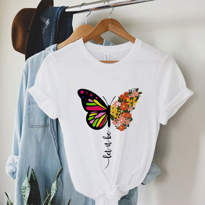 Beautiful Butterfly White T-Shirt For Women I