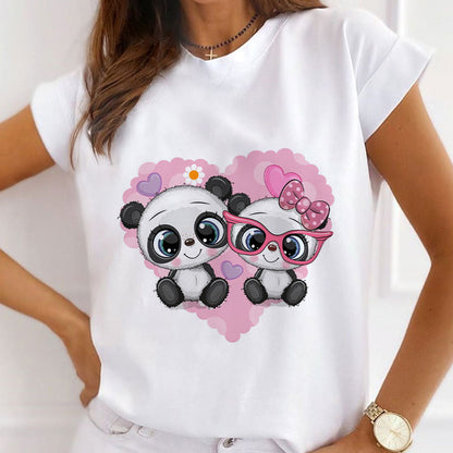 I Love Pandas Women White T-Shirt A