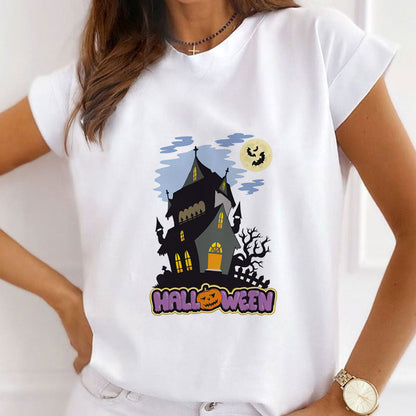 Happy Halloween Ladies White T-Shirt P