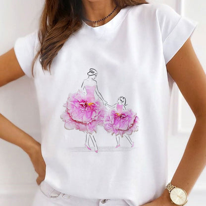 Style T :   The Flower Is Full Of Love Femal White T-Shirt