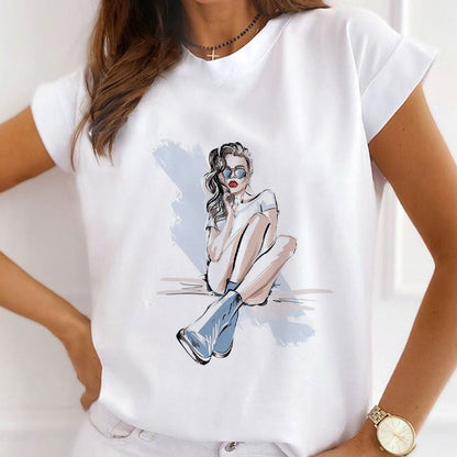 Style XXIV:  Enjoy Life Women White T-Shirt