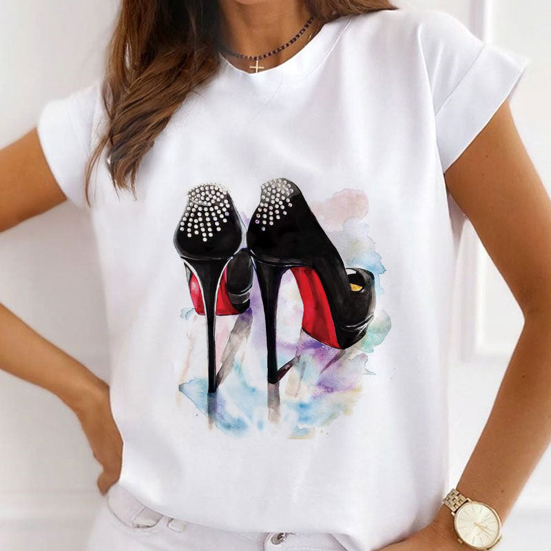 Fashion High Heel Ladies T-shirt Women Z