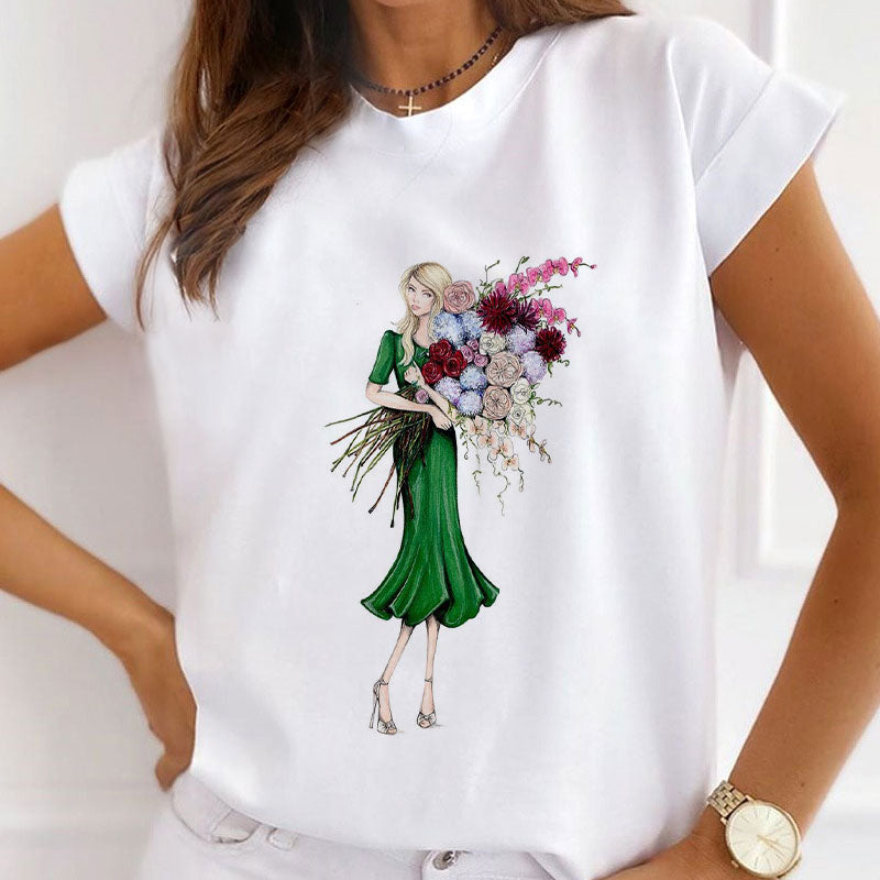 Style N£º A Flower For You Women White T-Shirt