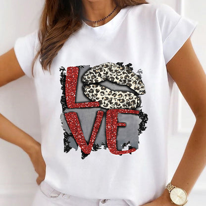 Style A :  "Love" White T-Shirt Women