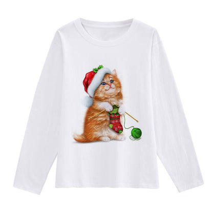 2021 Beautiful Christmas Ladies White T-Shirt M