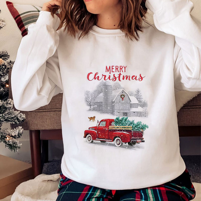 Merry Christmas O-Neck White Sweater R