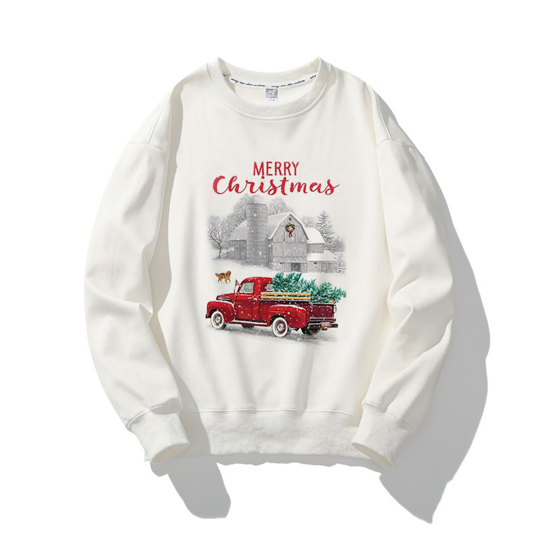 Merry Christmas O-Neck White Sweater R