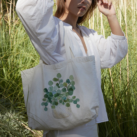 A BASKET OF LEAVES CANVAS BAG