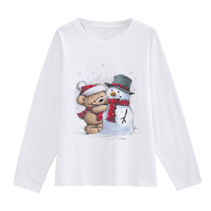 2021 Christmas Fashion Women White T-Shirt P