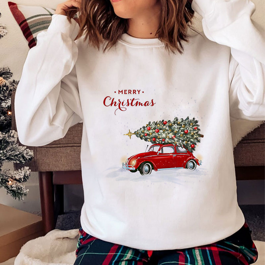 Merry Christmas O-Neck White Sweater H